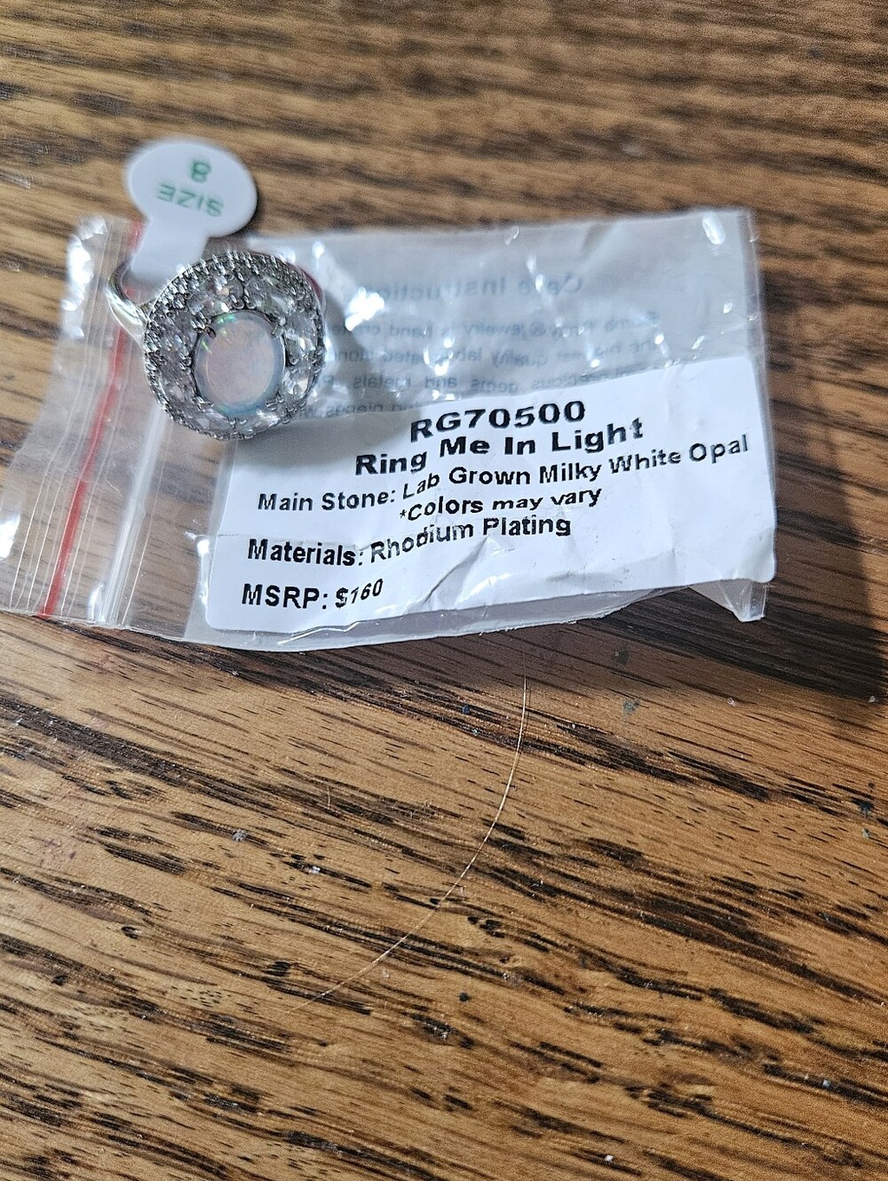 Bomb Party "Ring Me In Light" Milky White Opal Halo Ring